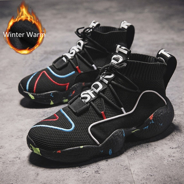 VSIOVRY New Damping Men Basketball Shoes Hard-wearing Women Basketball Sport Shoes Winter Warm Outdoor Walking Sneakers for Men