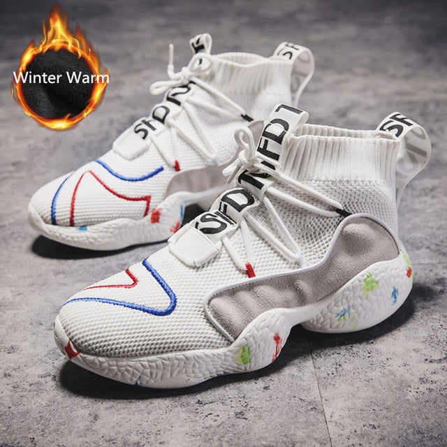 VSIOVRY New Damping Men Basketball Shoes Hard-wearing Women Basketball Sport Shoes Winter Warm Outdoor Walking Sneakers for Men