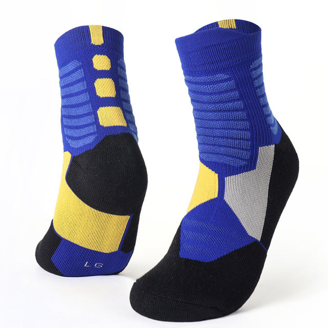 New Men Thermal Sports Socks for Outdoor Cycling Basketball Running Winter Hiking Basket Tennis Non-slip Sports Cotton Socks